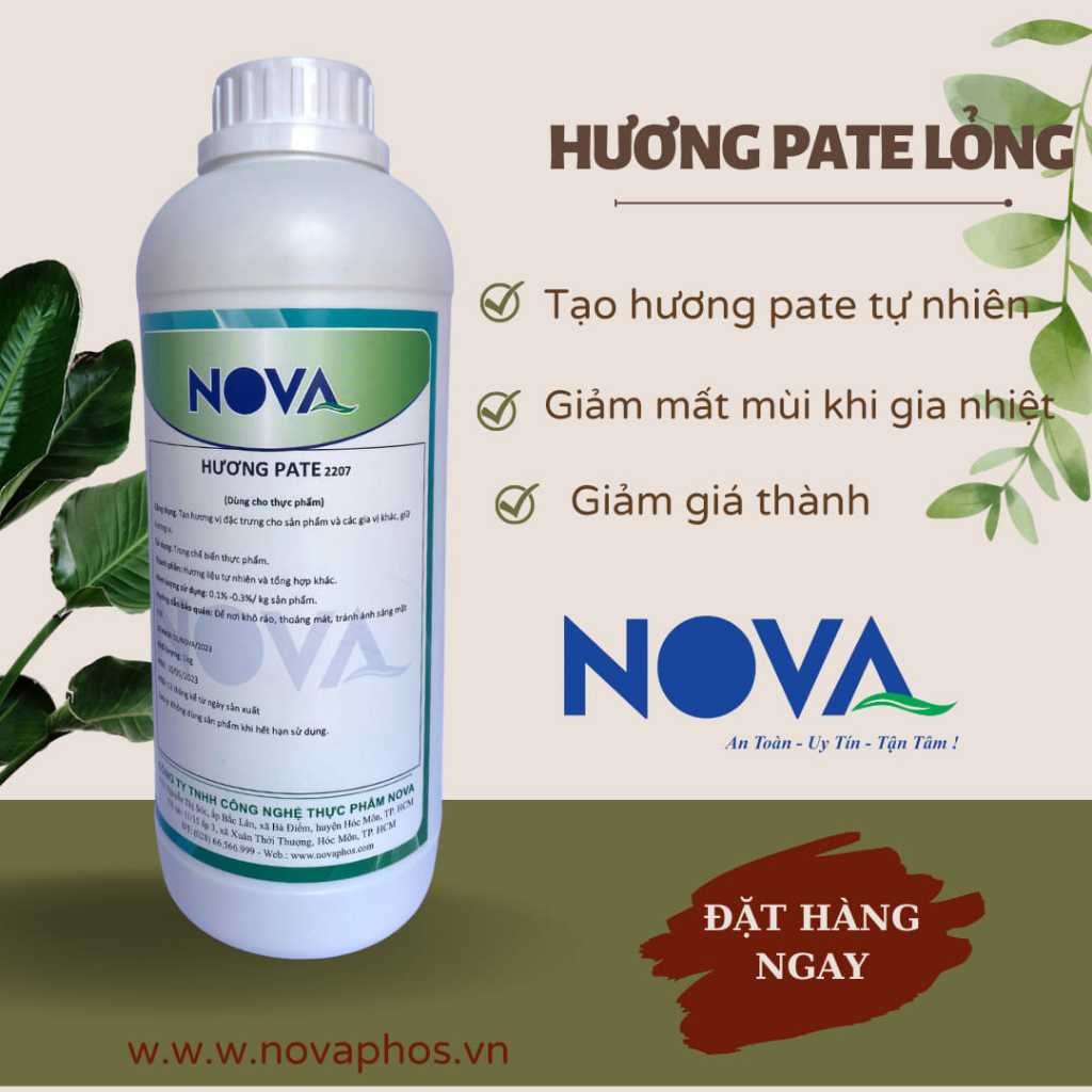 Hương pate tạo mùi thơm cho pate, khử mùi tanh gan, gia vị cho pate