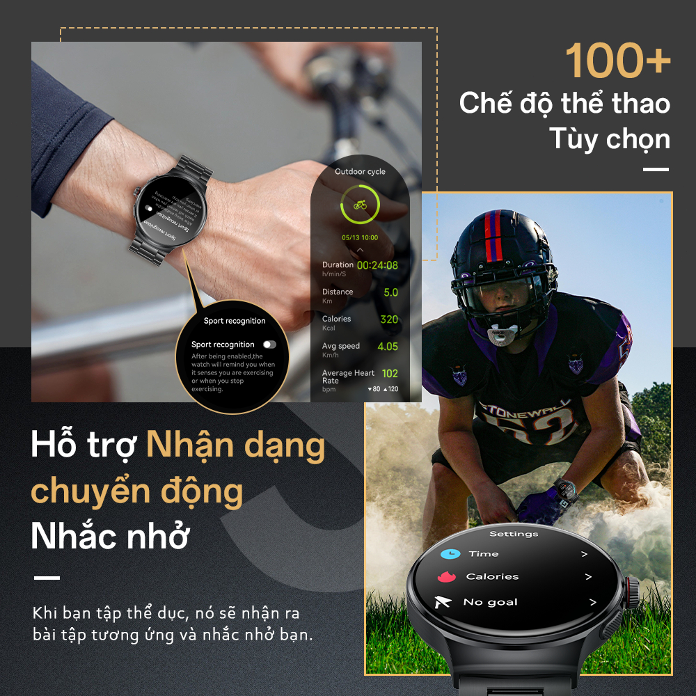 [Bán Chạy] AOLON Prime 3 Đồng hồ thông minh AMOLED | Theo dõi thể thao & sức khỏe Đếm giờ | IP68 | Phong cách công sở | BigBuy360 - bigbuy360.vn