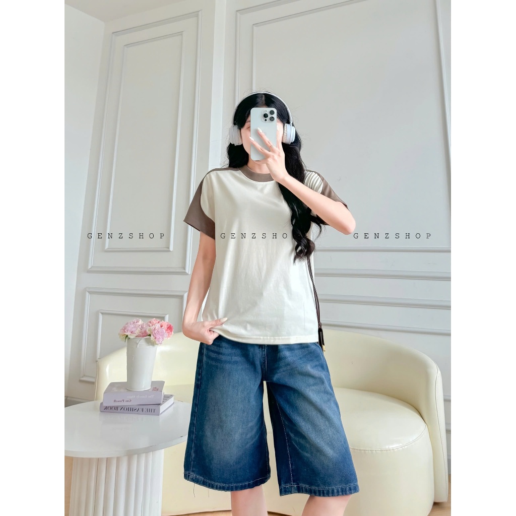 Áo Thun Babytee Tay Phối Màu Rực Rỡ Sắc Hè Genz Basic BBT26 | BigBuy360 - bigbuy360.vn