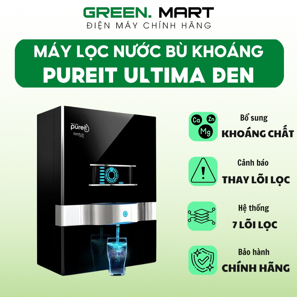 Máy Lọc Nước Unilever Pureit Ultima - 7 Bước Lọc RO + UV, Treo Tường/Để Bàn, 2 Màu Trắng Đen