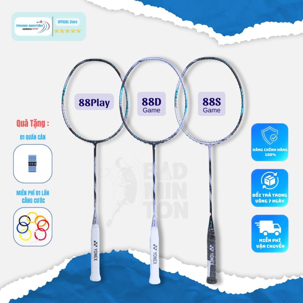  Vợt Cầu Lông Yonex Astrox 88 Play Chính Hãng Tặng Cước Căng Sẵn 11kg Tặng 1 Quấn Cán,Sport,Cacbon,Nam 