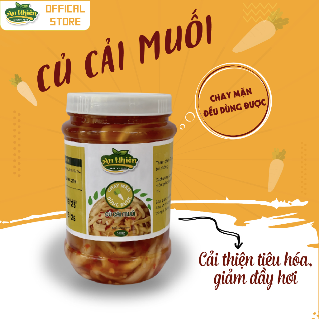[500G] - CỦ CẢI MUỐI THUẦN CHAY AN NHIÊN FOODS