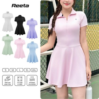 Váy tennis pickleball polo thể thao nữ Reeta tặng kèm quần bảo hộ chất liệu thun co giãn thoáng khí-A3055