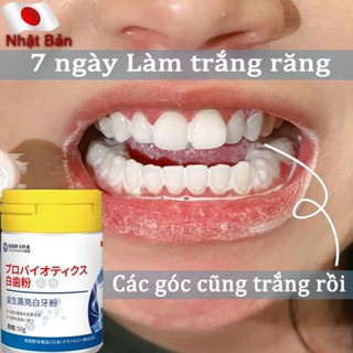 Bột đánh răng probiotics Kem đánh răng Nhật Bản 50g Làm trắng răng Loại bỏ cao răng và mảng bám khử mùi răng miệng