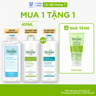 NƯỚC TẨY TRANG SẠCH SÂU DỊU NHẸ - SIMPLE MICELLAR WATER 400ML