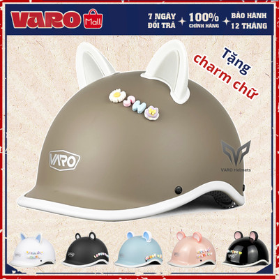 [Tặng charm chữ] Nón Cá Heo Chính Hãng VAROHELMET - Nón Bảo Hiểm Đạt Chuẩn Kiểm Định Freesize Dành Cho Người Lớn