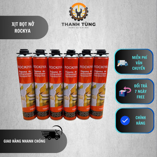  Keo Xịt Bọt Nở Xốp - Keo Foam Chống Cháy 750ml ROKIYA  Kèm Theo 1 Chai 1 Vòi Xịt  