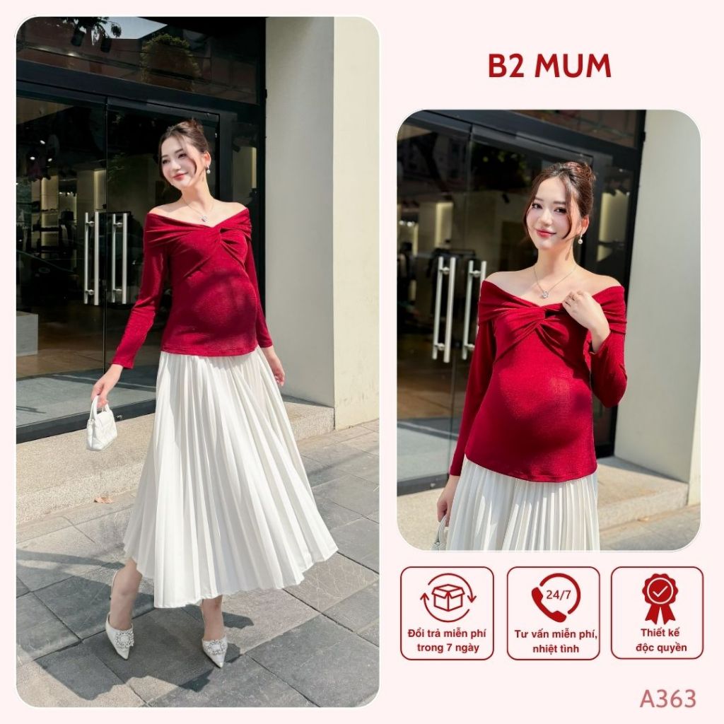 Áo xoắn ngực chất mềm, co giãn cho mẹ bầu A363 B2 MUM