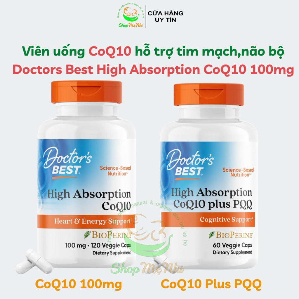 Viên uống CoQ10 hỗ trợ tim mạch,não bộ  Doctors Best High Absorption CoQ10 100mg.