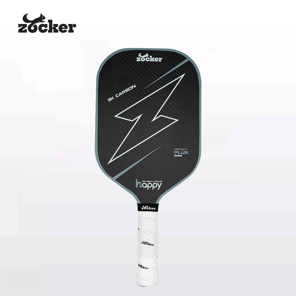 Vợt Pickleball Zocker HP02 Plus Edgeless Super Quality Gray chất liệu sợi carbon 3K cao cấp