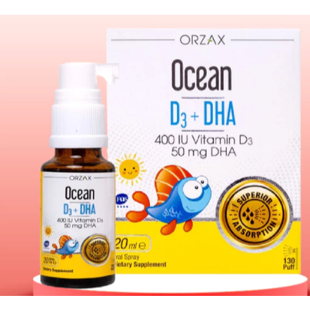 Ocean D3+DHA bổ sung vitamin D3 giúp trẻ tăng cường hấp thu canxi. Bổ sung DHA, EPA giúp trẻ phát tr