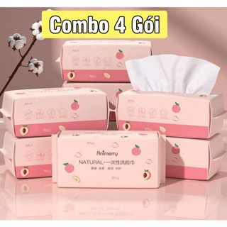 Combo 4 Khăn lau mặt khô dùng 1 lần Aninerry dạng rút 200 miếng