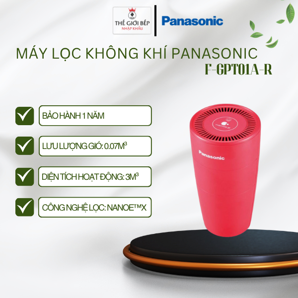 Máy lọc không khí Panasonic F–GPT01A–R – Khử mùi lọc bụi mịn – Hàng chính hãng – Miễn phí lắp đặt