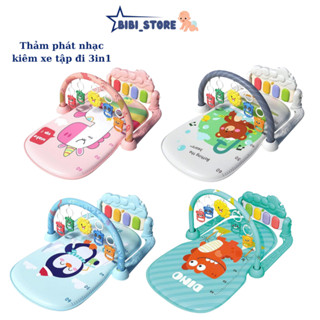 Thảm Nhạc Cho Bé Sơ Sinh Có Piano Đèn Nhạc BiBi_Irn_Store, Kèm Đồ Chơi Treo Nôi Lục lạc cho bé