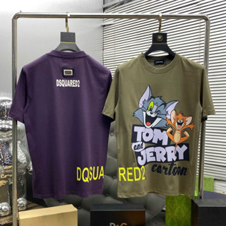 Áo phông nam boy phố Dsquared2 hoạ tiết hình Tom and Jerry phối D2 sau lưng, áo nam boy phố siêu hot