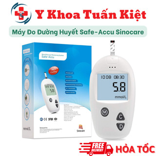✅ Máy Đo Đường Huyết Safe-Accu SINOCARE + Hộp 25 Que + Kim