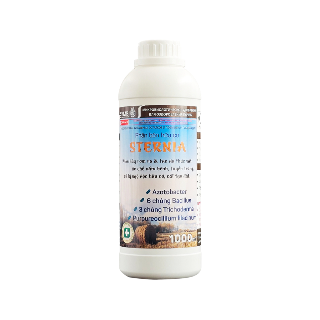 Phân bón hữu cơ STERNIA - 1000ml - Phân hủy rơm rạ & tàn dư thực vật, ức chế nấm bệnh & tuyến trùng, cải tạo đất