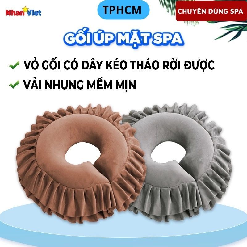 (Loại 1)GỐI ÚP MẶT SPA, MASSAGE BODY | chất liệu nhung mềm mịn, êm ái, thư giản, xếp li xinh xắn