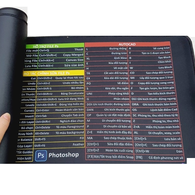 Lót chuột Game, phím tắt văn phòng cỡ lớn 70x30 pad chuột bo viền dày dặn, chống trơn trượt