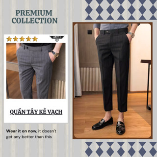 Quần Âu Nam Kẻ Vạch Nhỏ Cao Cấp T-MAX LUXURY Pants, Dáng Slimfit, Vải Co Giãn – Tôn Dáng Hàng VNXK