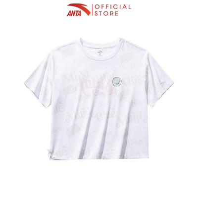 ANTA Nữ Retro Áo thun T-Shirt Áo Thun Ngắn Thể Thao Pickleball Cầu lông Chạy bộ Tập luyện Thấm hút mồ hôi 1625B8106