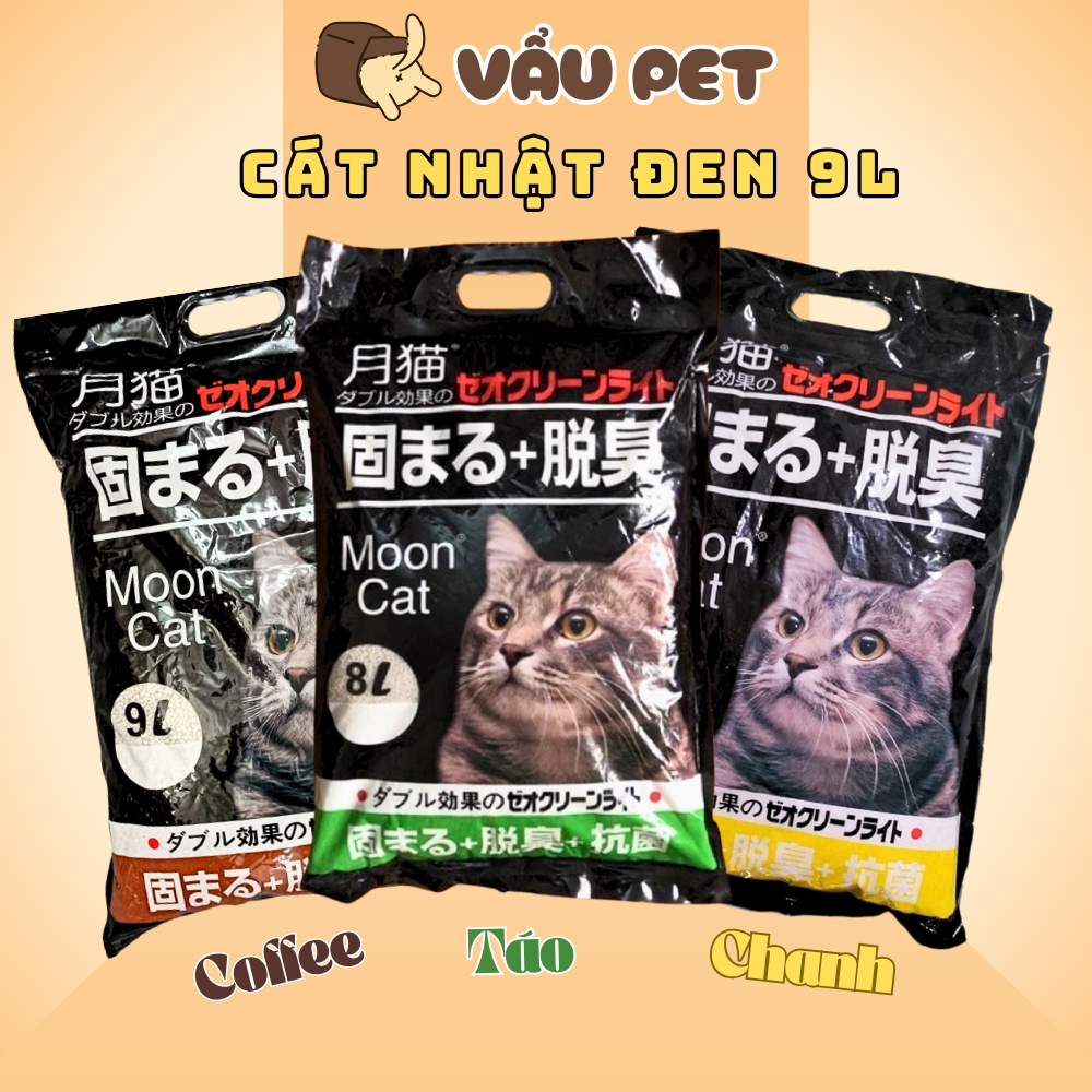 Cát Nhật Đen Cho Mèo 4kg 9L, Cát vệ sinh cho mèo khử mùi, vón cục, thấm hút