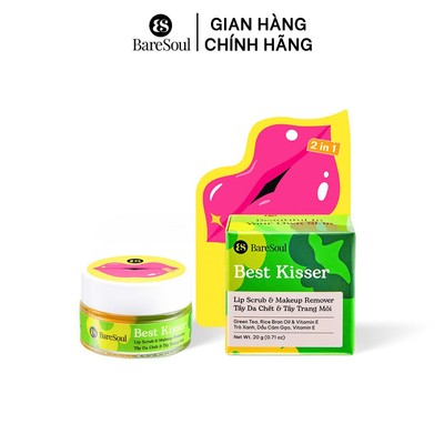 Tẩy Da Chết Môi Kiêm Tẩy Trang Môi hỗ trợ giảm thâm sần BareSoul Best Kisser Lip Scrub & Make Up Remover 20g
