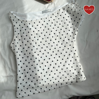 Áo trễ vai nữ NAKEDbyV áo kiểu chấm bi vintage DOTTIE TOP