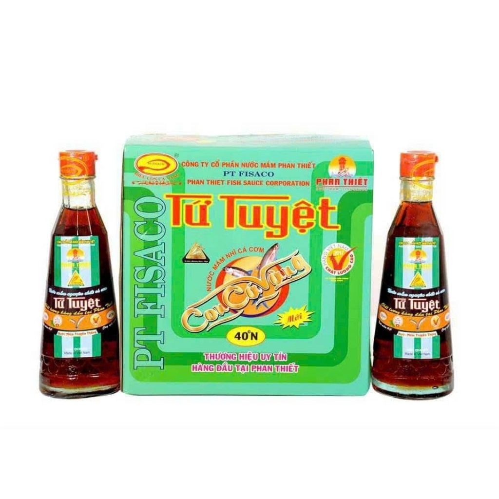 [ Đặc Sản] Thùng 6 Chai Thủy Tinh 320ml Nước Mắm Nhĩ Cá Cơm Truyền Thống Nguyên Chất 40 Độ Đạm Hiệu Con Cá Vàng