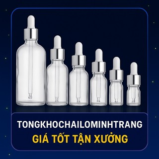 Lọ Thủy Tinh KHOEN BẠC BÓP TRẮNG  5ML - 100ML Chiết Serum - Chai lọ mỹ phẩm giá sỉ