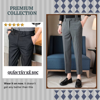 Quần Âu Nam Kẻ Sọc T-MAX LUXURY Cao Cấp– Vải Co Giãn Nhẹ 2 Chiều, Dáng Slimfit Chuẩn Form Hàng VNXK