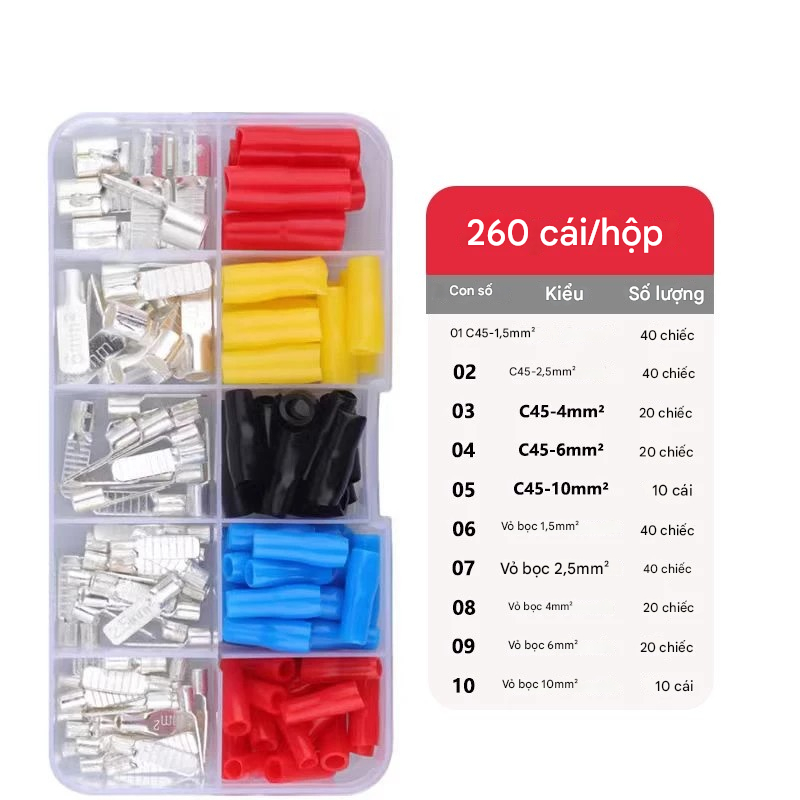 Cos dẹt trần C45, đầu cốt dây điện pin dẹp , cosse đồng C45. QUÝ KHÁCH CHỌN COMBO NÀO SẼ HIỂN THỊ ẢN