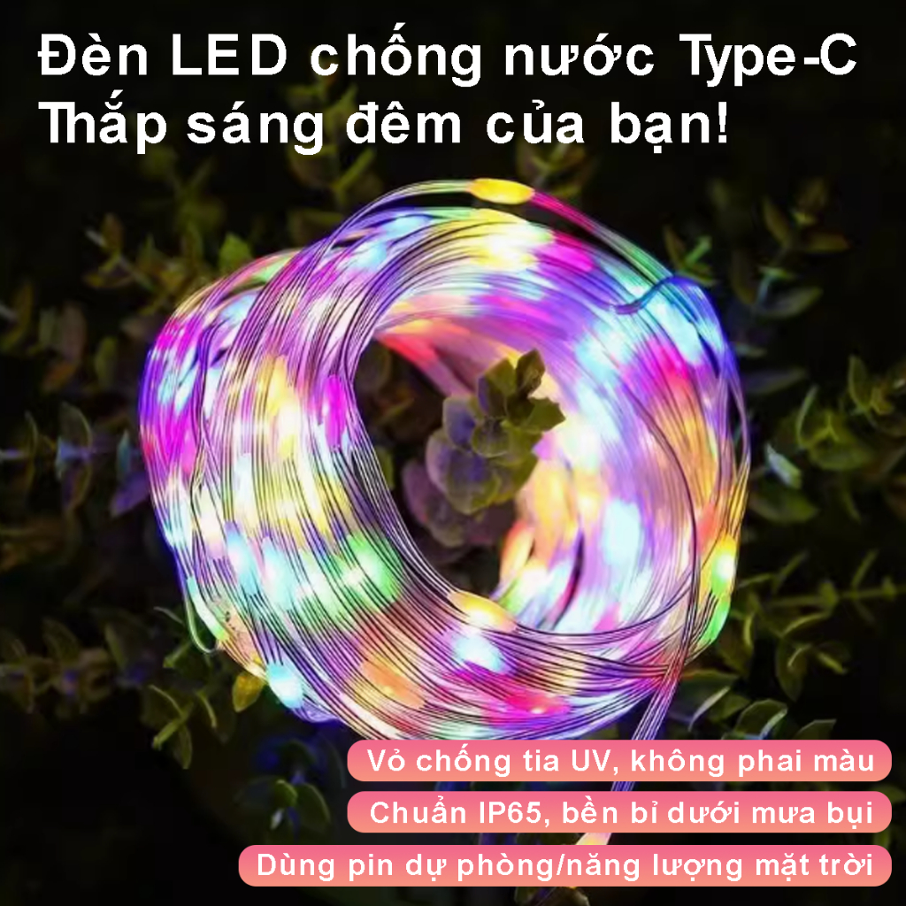 "Đèn LED RGB 10M  trang trí Tết, phòng và bàn gaming, điều chỉnh dễ dàng qua remote và app."