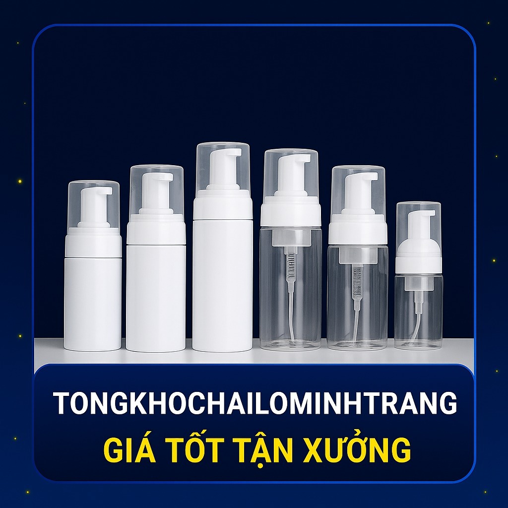 Chai Xịt Tạo Bọt Thân Trong 100ML - 150ML Có Bàn Chải Dùng Chiết Sữa Rửa Mặt, Mỹ Phẩm Du Lịch