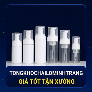 Chai Xịt Tạo Bọt Thân Trong 100ML - 150ML Có Bàn Chải Dùng Chiết Sữa Rửa Mặt, Mỹ Phẩm Du Lịch