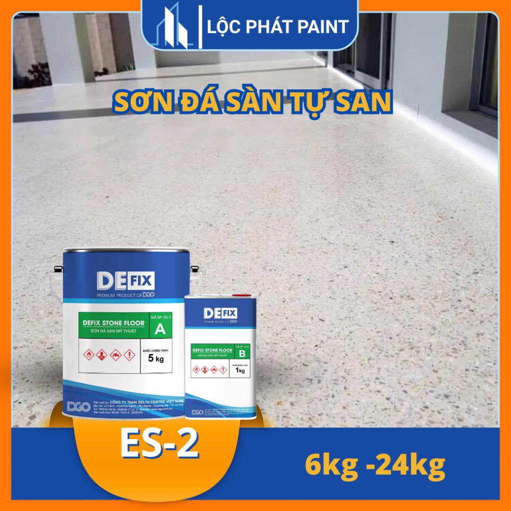 DEFIX [Lon 6Kg] - Sơn đá sàn tự san phẳng, sơn đá sang trọng, bền đẹp
