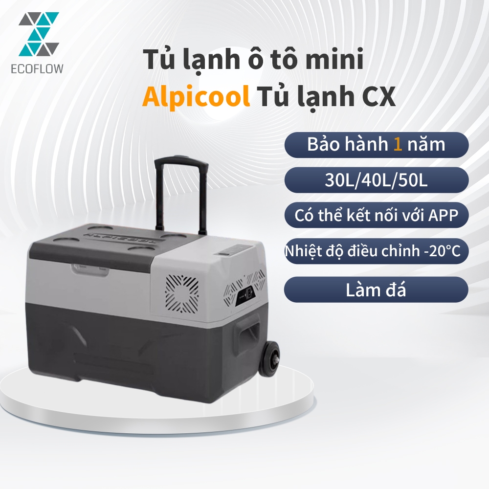【Bảo hành 1 năm】Alpicool Tủ Lạnh Ô Tô MINI40L 50L 12V/24V 220v Máy Nén Tủ Lạnh Nhỏ Làm đá