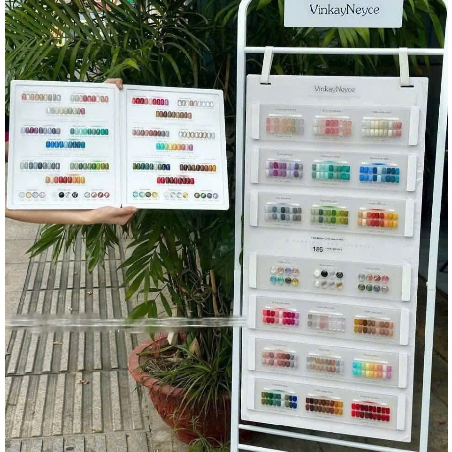 Set sơn gel 186 màu cao cấp VinKayNeyce hội tụ đủ Thạch trà-Thạch ánh trai - Nhũ mịn flash - nhũ 7 m