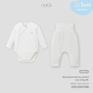   NOUS  Bodysuit Dài Tay Cài Lệch Kèm Quần Cho Bé 