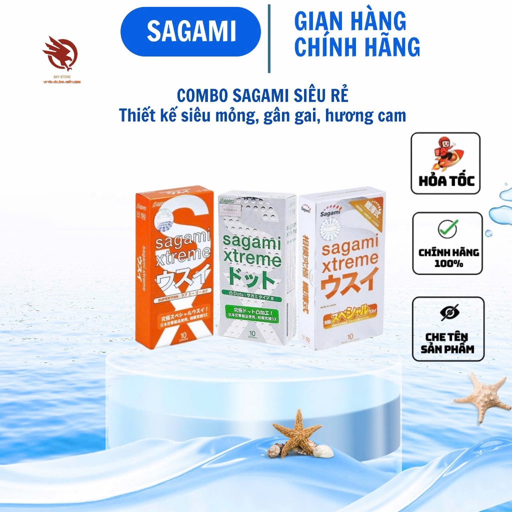 Bao Cao Su Sagami , Thiết Kế Siêu Mỏng,  gân gai, co giãn xuất xứ Nhật Bản