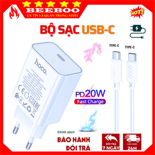 Bộ củ dây sạc Nhanh PD 20W USB-C - Hàng chính Hãng Hoco gồm 2 đầu type c PD20W - SHOP PHỤ KIỆN BEEBOO