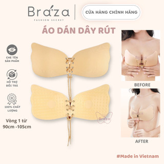  Miếng Dán Ngực Tạo Khe Cánh Tiên Kiểu Dây Rút Vải Mềm Phù Hợp Ngực Lớn Dùng Nhiều Lần Cao Cấp Braza 