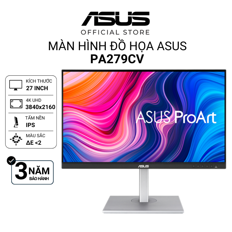Màn hình ASUS Pro Art PA279 27" 4K IPS 60Hz 5ms Chuyên đồ họa 100% sRGB BẢO HÀNH 3 NĂM