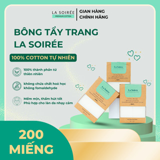 Bông đắp toner lotion mask kéo dãn La soirée hộp 200 miếng cotton mềm
