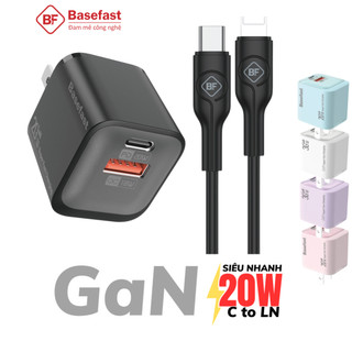  Bộ sạc nhanh 20W Basefast Combo cho Phone xs 11 13 12 14pro max .. Củ sạc Gan chống quá tải nhiệt 