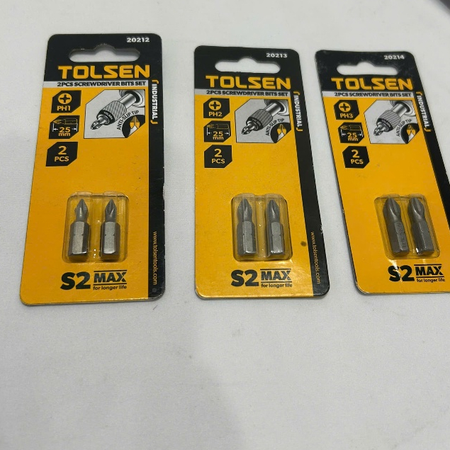 BỘ 2 CÁI ĐẦU VÍT CỘNG  (+) 25mm ( CÔNG NGHIỆP ) *PH1,PH2, PH3 * 25mm Tolsen 20212,20213,20214