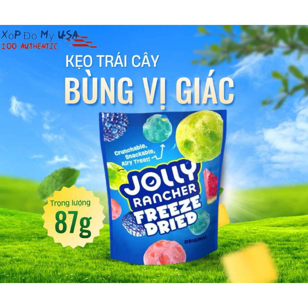 (U.S.A)Kẹo trái cây Jolly Rancher Giòn Freeze Dried Túi 87g