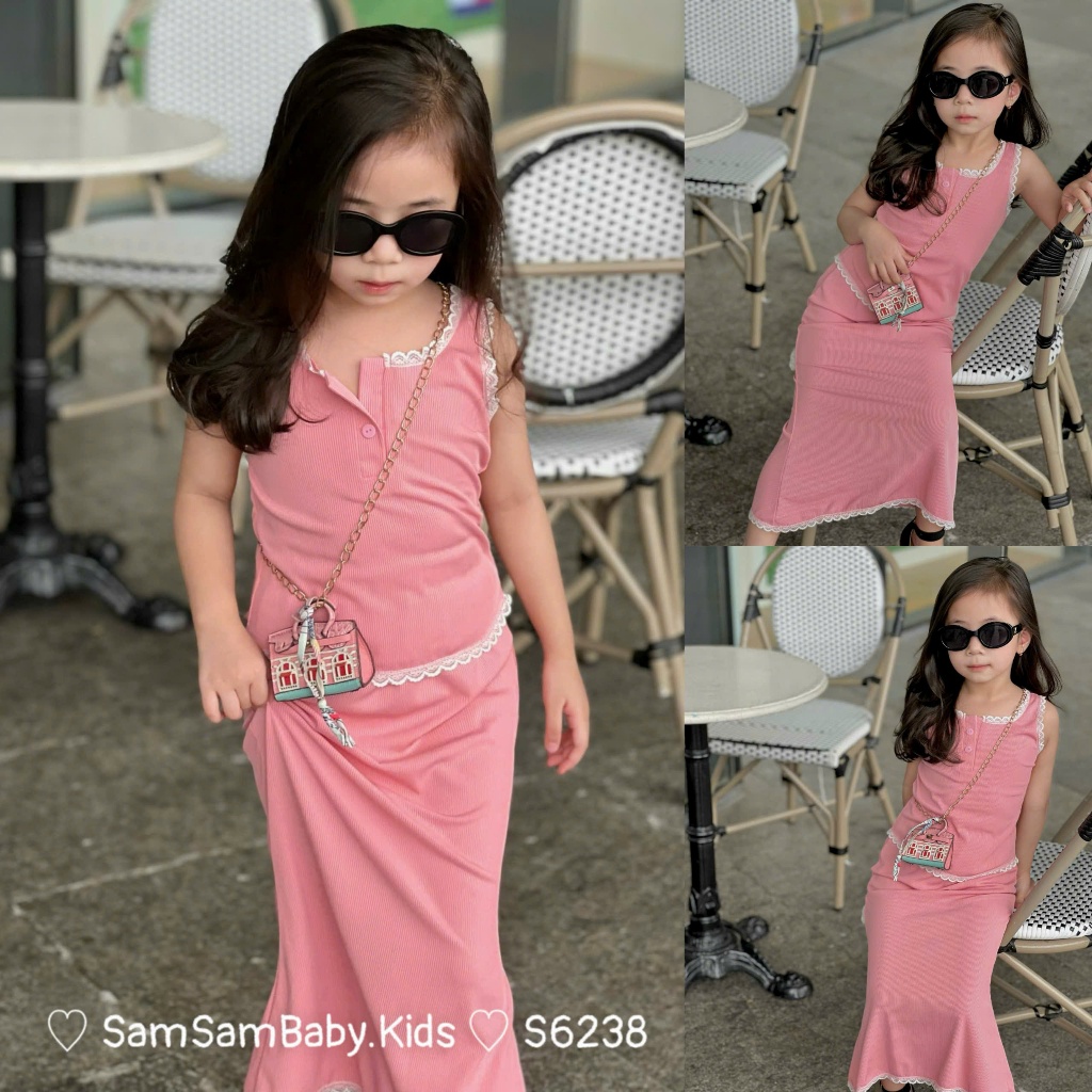 S6238 - ÁO PHỐI REN - CV ĐUÔI CÁ ( 7-40kg)