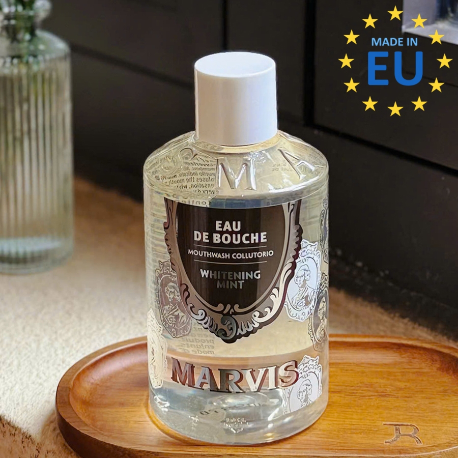 Nước súc miệng Marvis Whitening Mint (mới ra) 400ml – dùng luôn, vị bạc hà mới