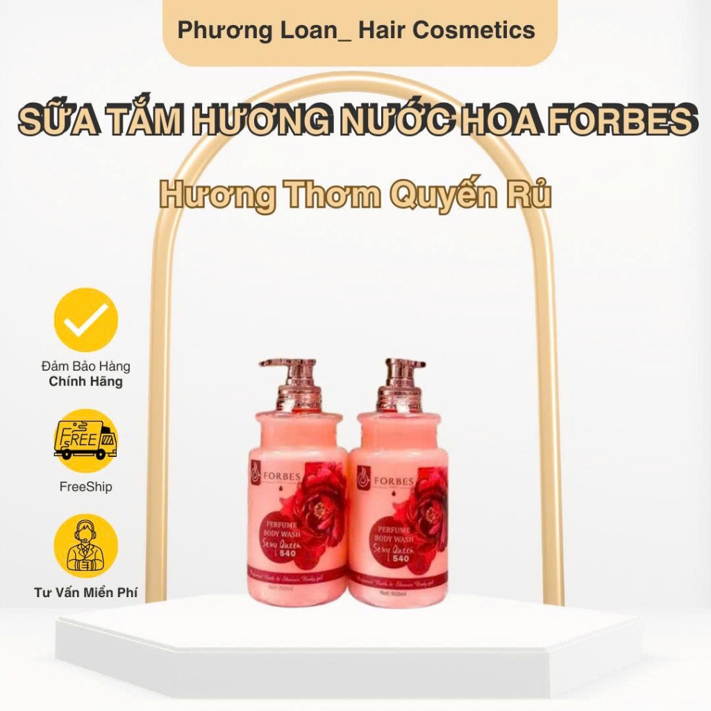 SỮA TẮM DƯỠNG ẨM, SÁNG DA HƯƠNG NƯỚC HOA FORBES CAO CẤP 950ML